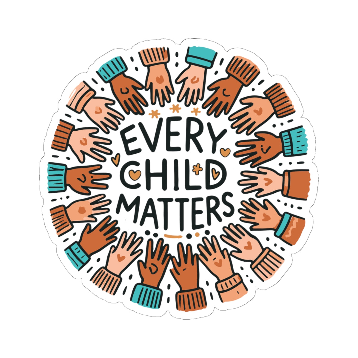 Colorful Every Child Matters Diversity Graphic • Kiss-Cut Sticker