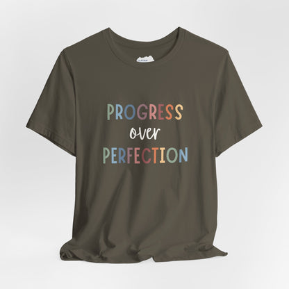 Progress Over Perfection Tee • Unisex Adult Short Sleeve T-Shirt
