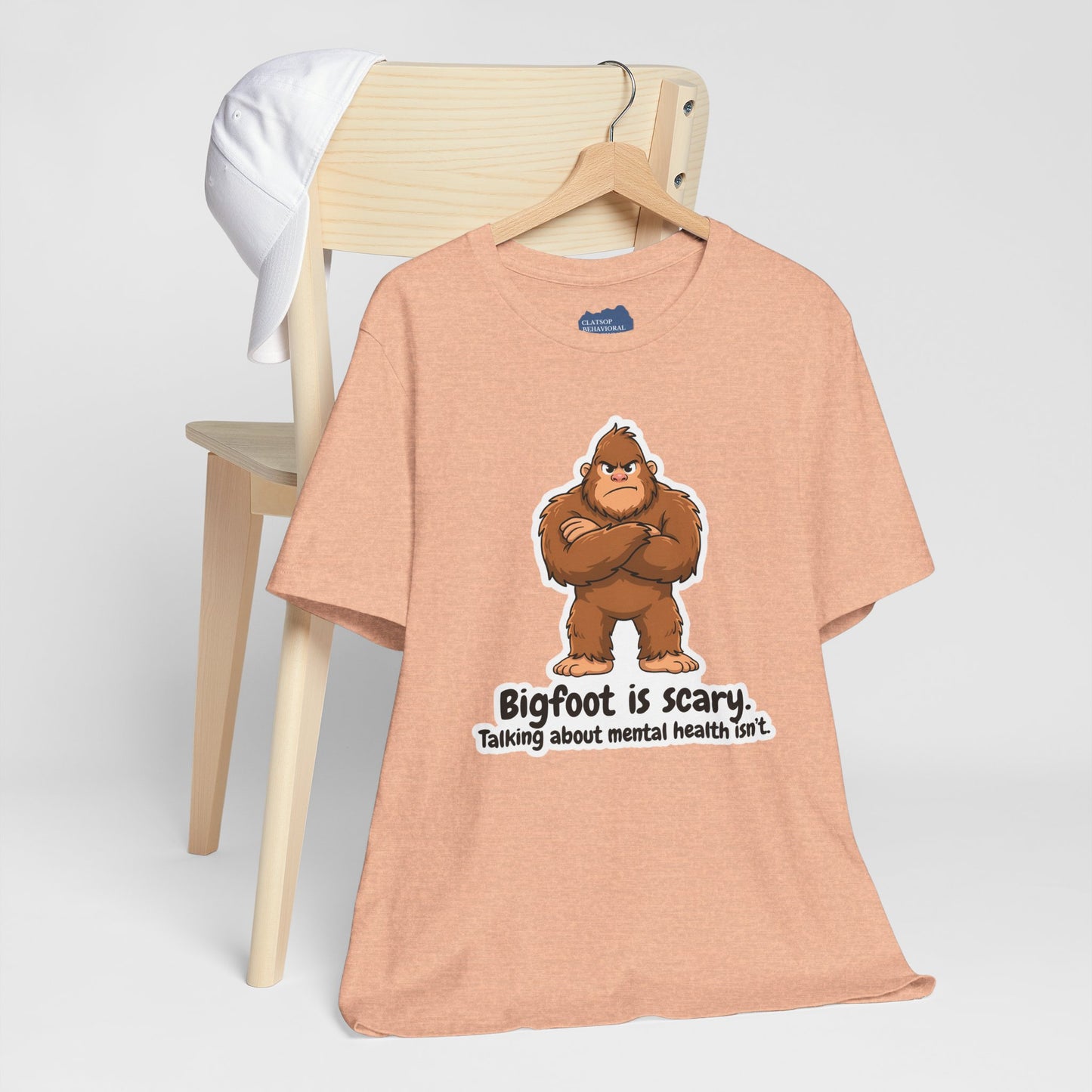 Bigfoot Is Scary Mental Health Awareness Tee | Adult Unisex T-Shirt