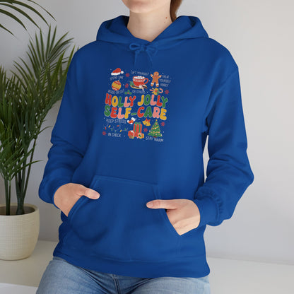 "Holly Jolly Self-Care" Christmas • Unisex Adult Hoodie