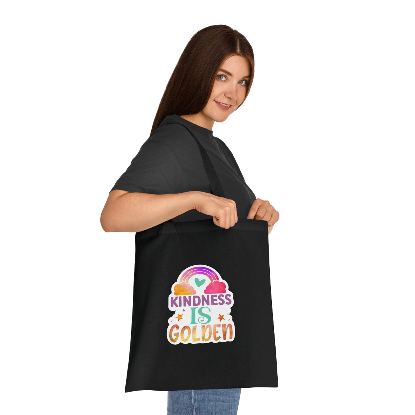 Kindness is Golden • Eco-Friendly Cotton Grocery Tote