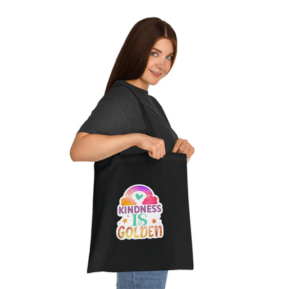 Kindness is Golden • Eco-Friendly Cotton Grocery Tote