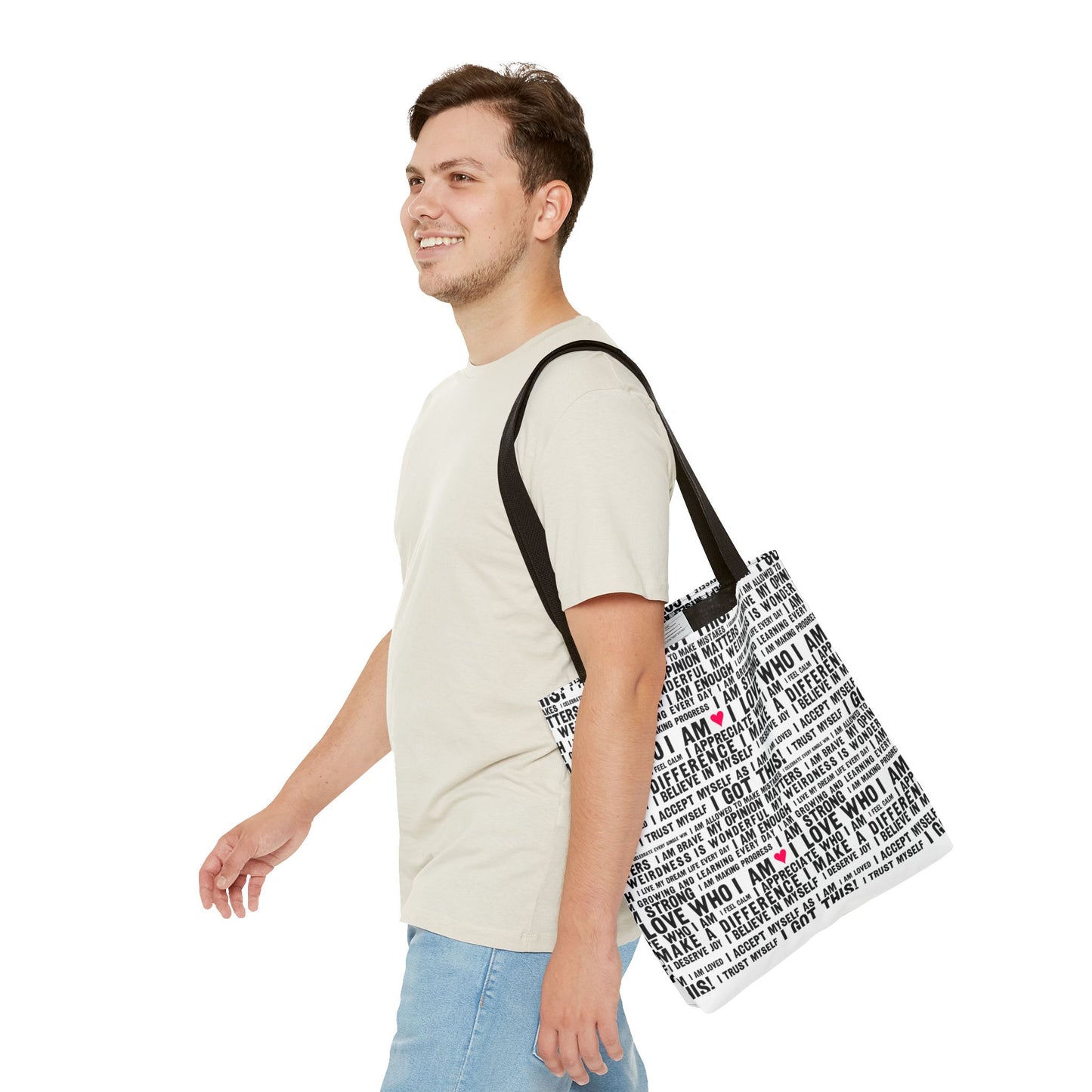 Daily Affirmations in Black & White | Eco-Friendly Tote Bag