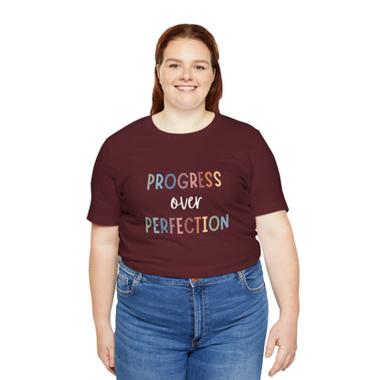 Progress Over Perfection Tee • Unisex Adult Short Sleeve T-Shirt