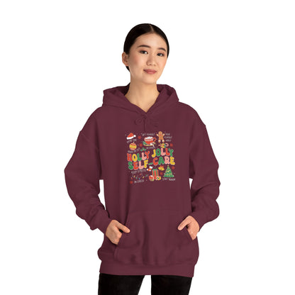 "Holly Jolly Self-Care" Christmas • Unisex Adult Hoodie