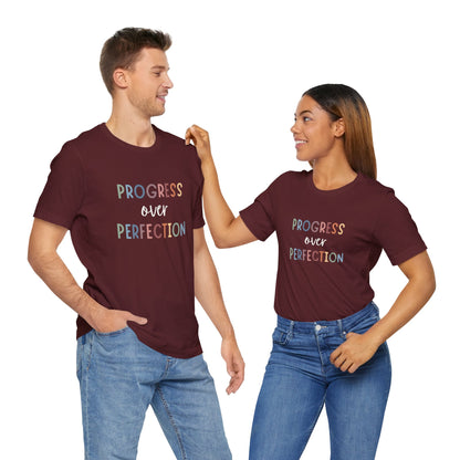 Progress Over Perfection Tee • Unisex Adult Short Sleeve T-Shirt