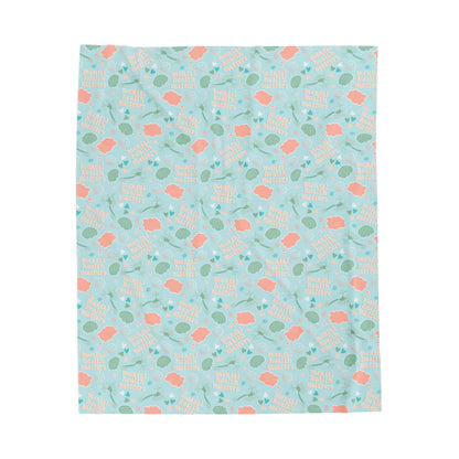 Mental Health Matters Pattern | Velveteen Plush Blanket