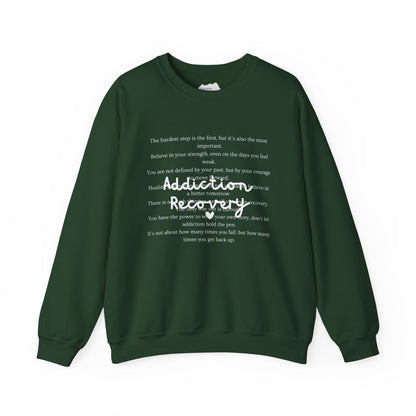 Addiction Recovery Inspirational Message Crewneck • Unisex Crewneck Sweatshirt