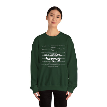 Addiction Recovery Inspirational Message Crewneck • Unisex Crewneck Sweatshirt