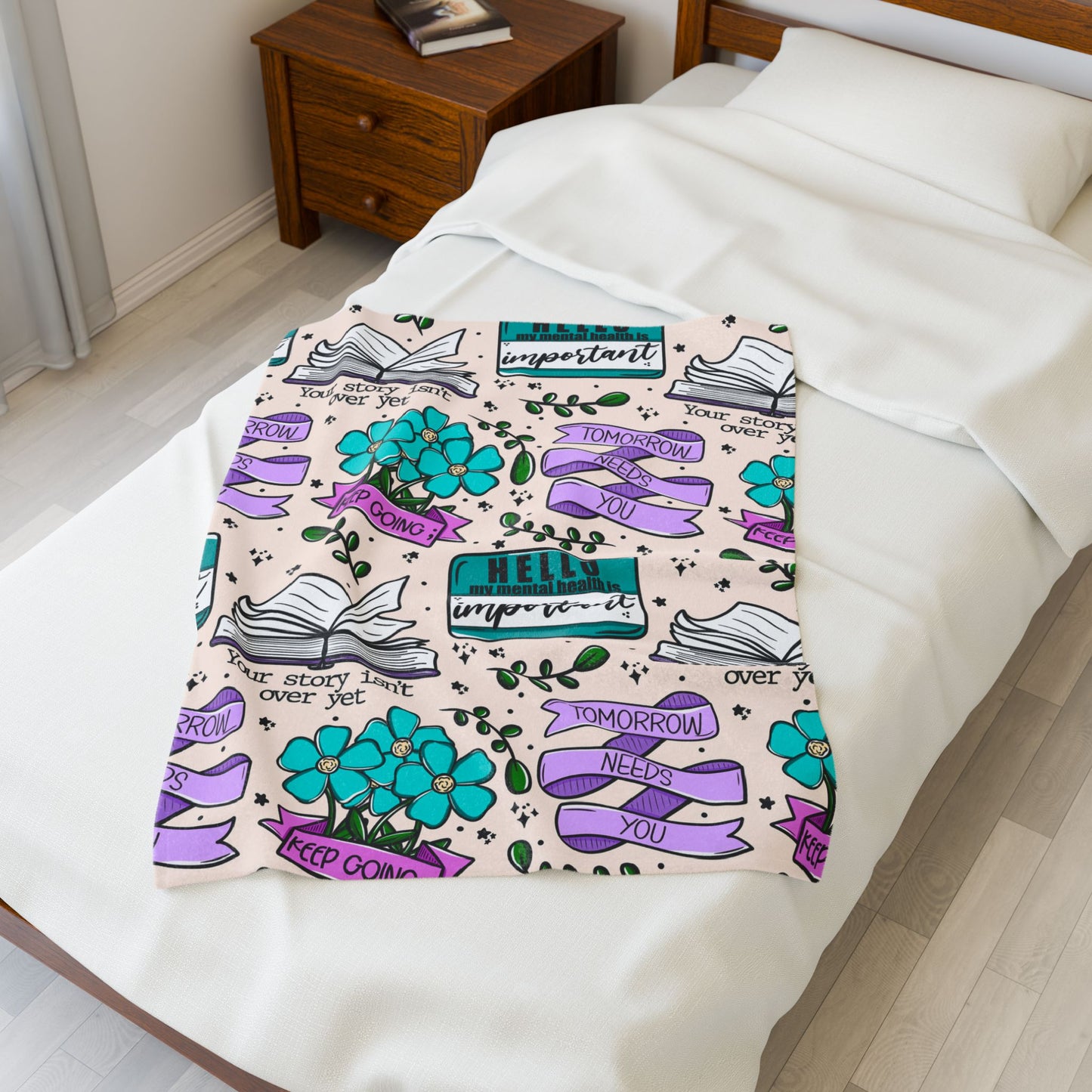 Suicide Prevention Reminder Messages | Velveteen Plush Blanket