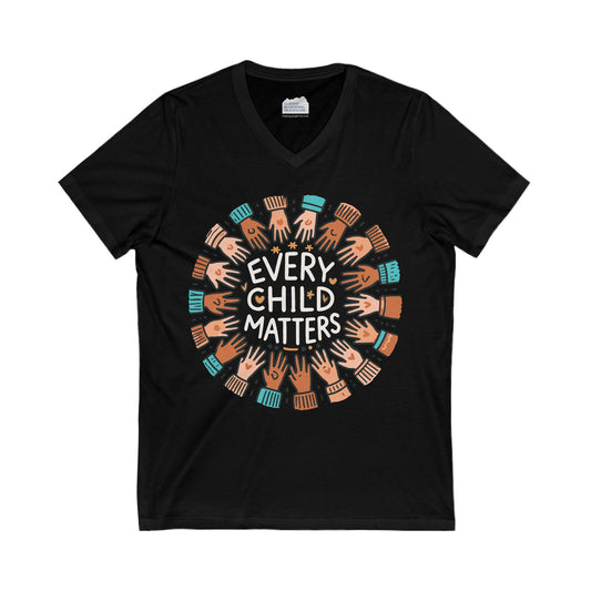 Every Child Matters Diversity Graphic • Unisex Adult V-Neck Tee