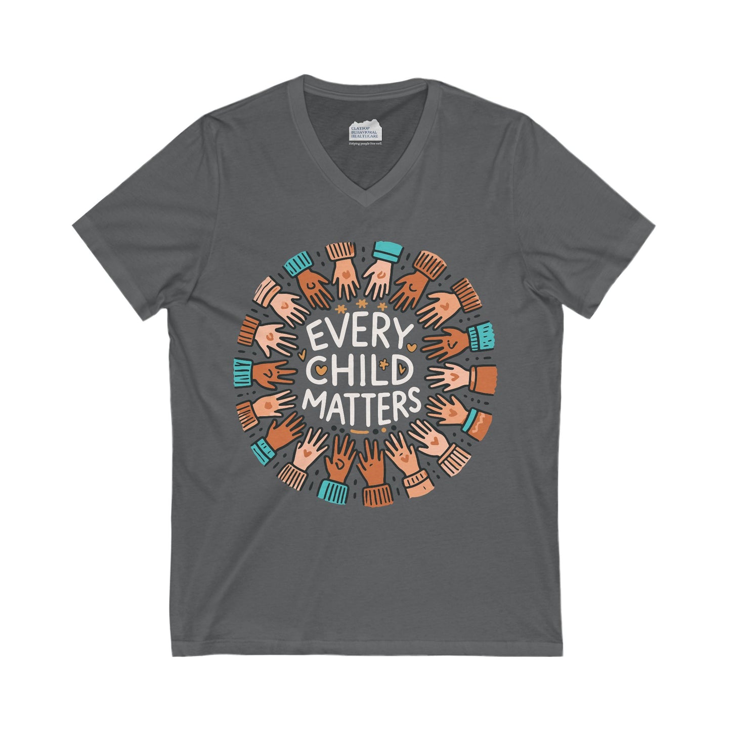 Every Child Matters Diversity Graphic • Unisex Adult V-Neck T-Shirt