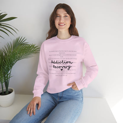 Addiction Recovery Inspirational Message Crewneck • Unisex Crewneck Sweatshirt