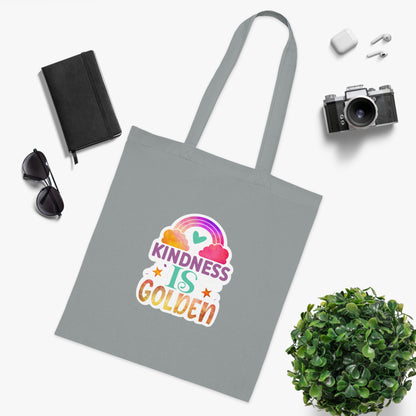 Kindness is Golden • Eco-Friendly Cotton Grocery Tote