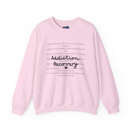 Addiction Recovery Inspirational Message Crewneck • Unisex Crewneck Sweatshirt