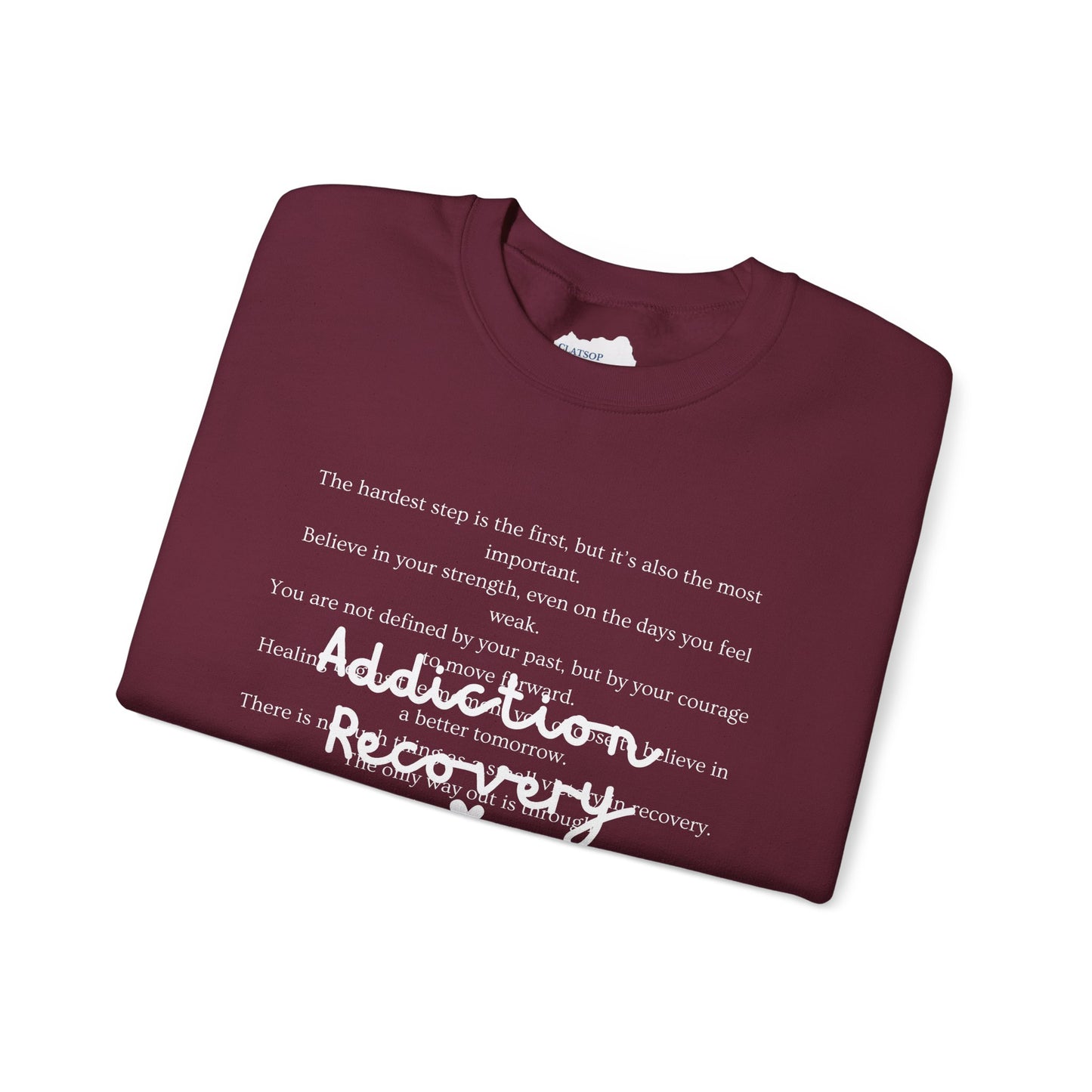 Addiction Recovery Inspirational Message Crewneck • Unisex Crewneck Sweatshirt