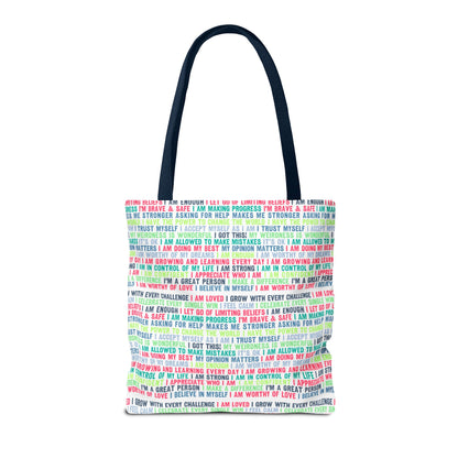 Daily Affirmations in Multi-Color | Eco-Friendly Tote Bag