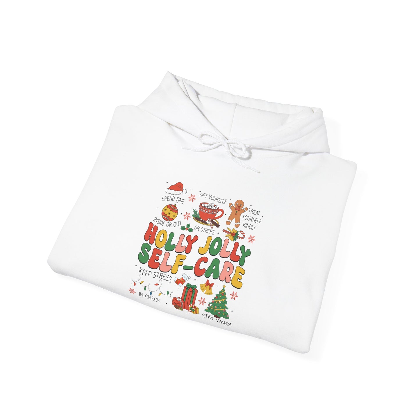 "Holly Jolly Self-Care" Christmas • Unisex Adult Hoodie