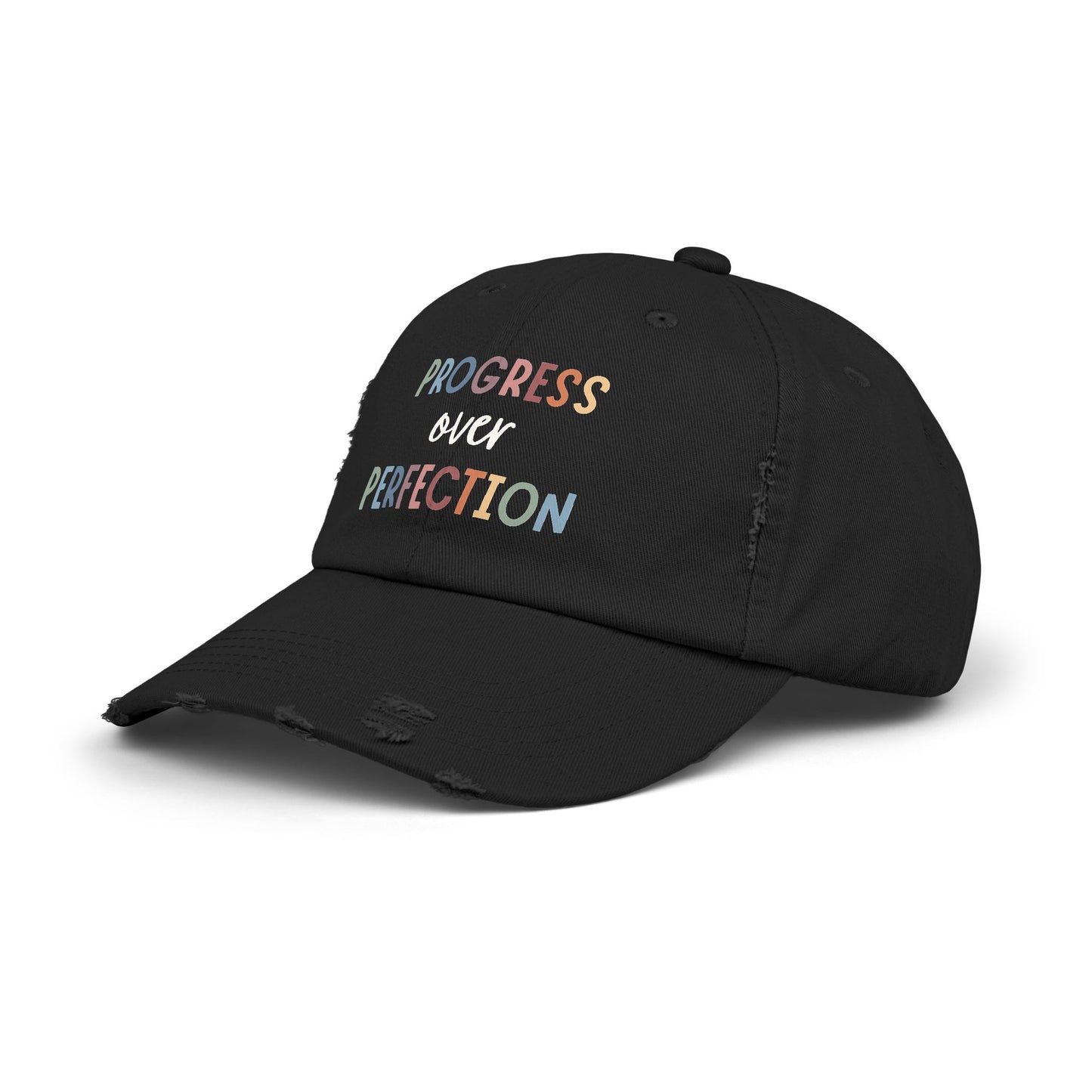 Progress Over Perfection • Unisex Distressed Hat