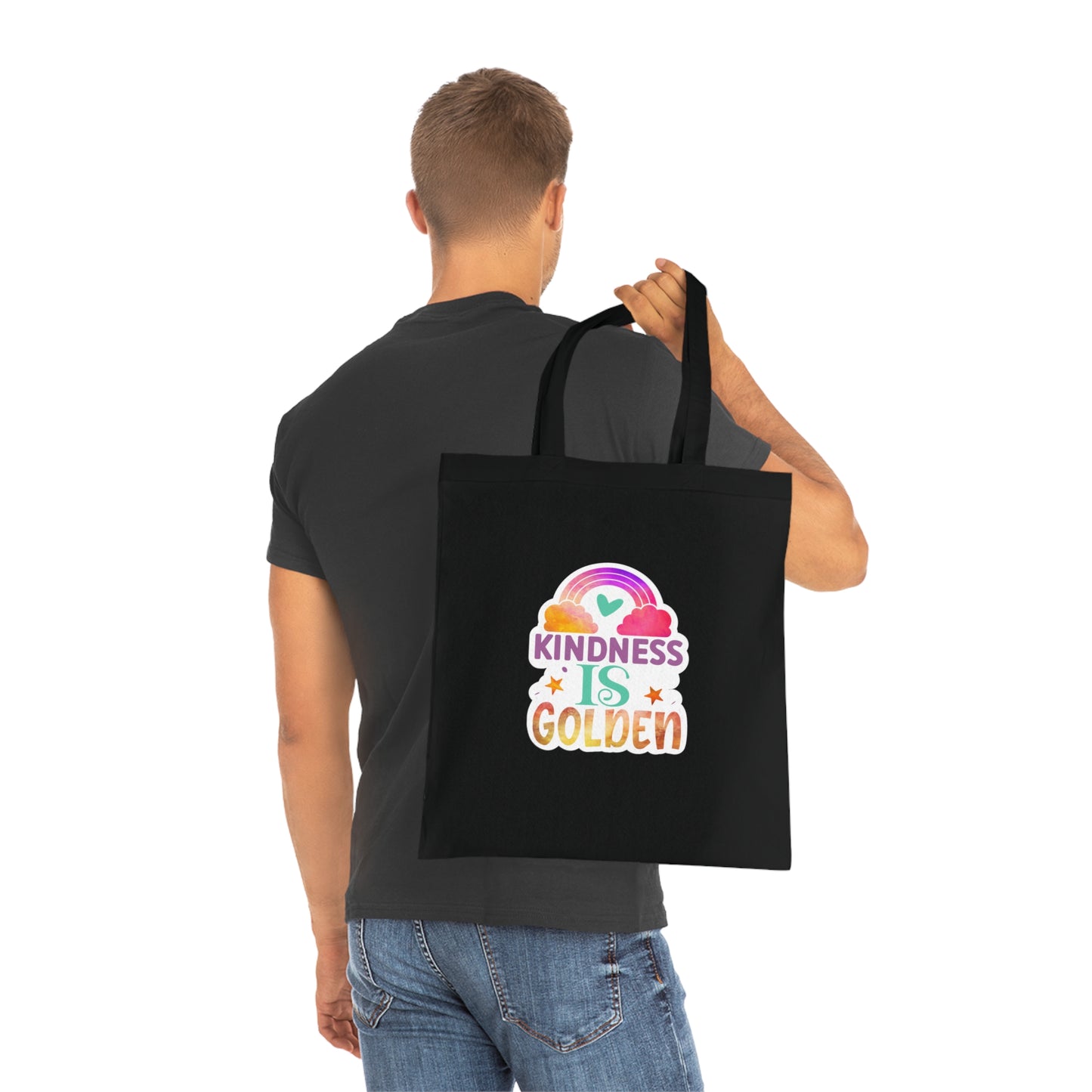 Kindness is Golden • Eco-Friendly Cotton Grocery Tote