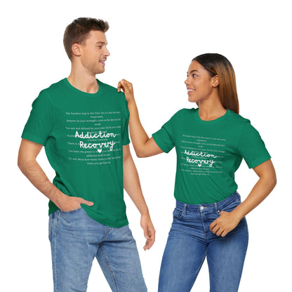 Addiction Recovery Inspirational Message • Unisex Adult Short Sleeve T-Shirt