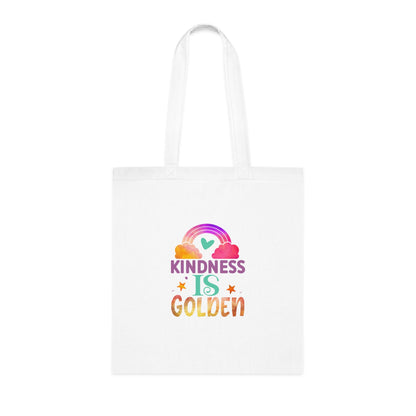 Kindness is Golden • Eco-Friendly Cotton Grocery Tote