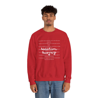 Addiction Recovery Inspirational Message Crewneck • Unisex Crewneck Sweatshirt
