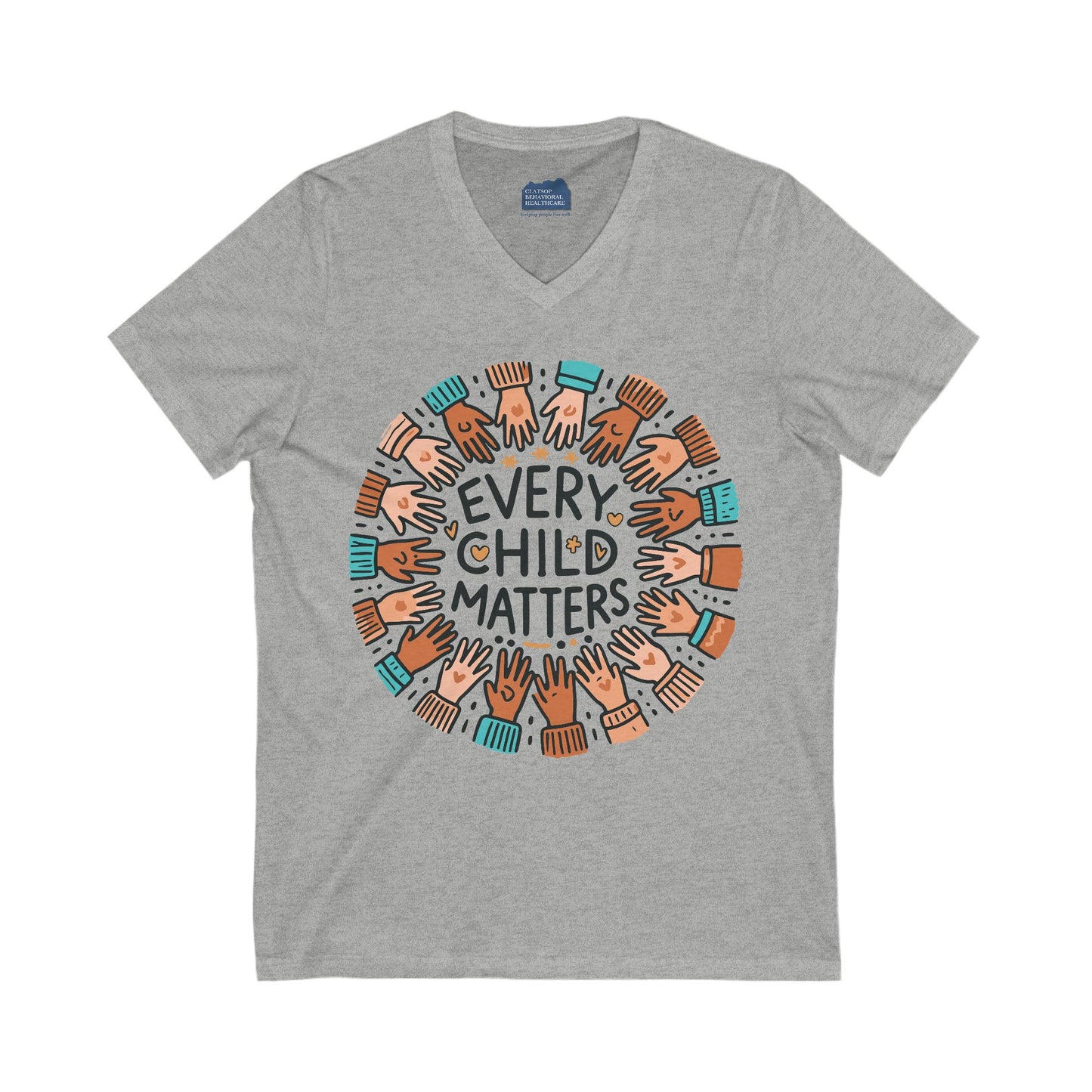 Every Child Matters Diversity Graphic • Unisex Adult V-Neck T-Shirt