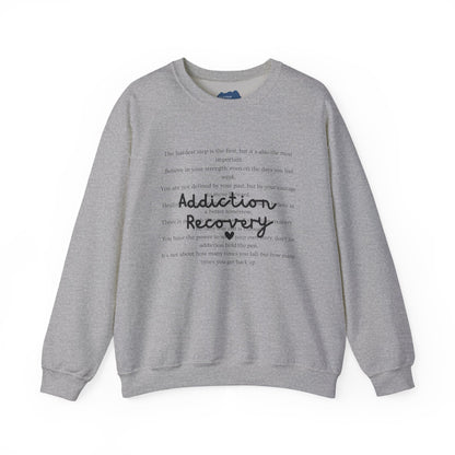 Addiction Recovery Inspirational Message Crewneck • Unisex Crewneck Sweatshirt