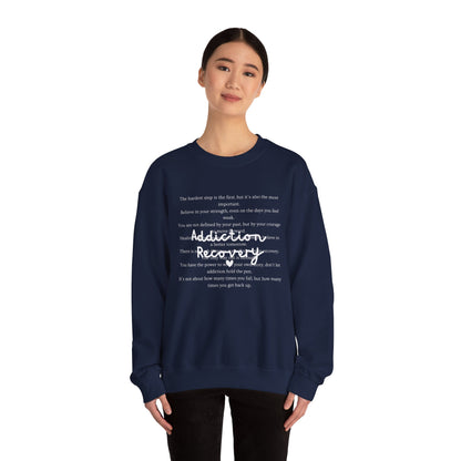 Addiction Recovery Inspirational Message Crewneck • Unisex Crewneck Sweatshirt
