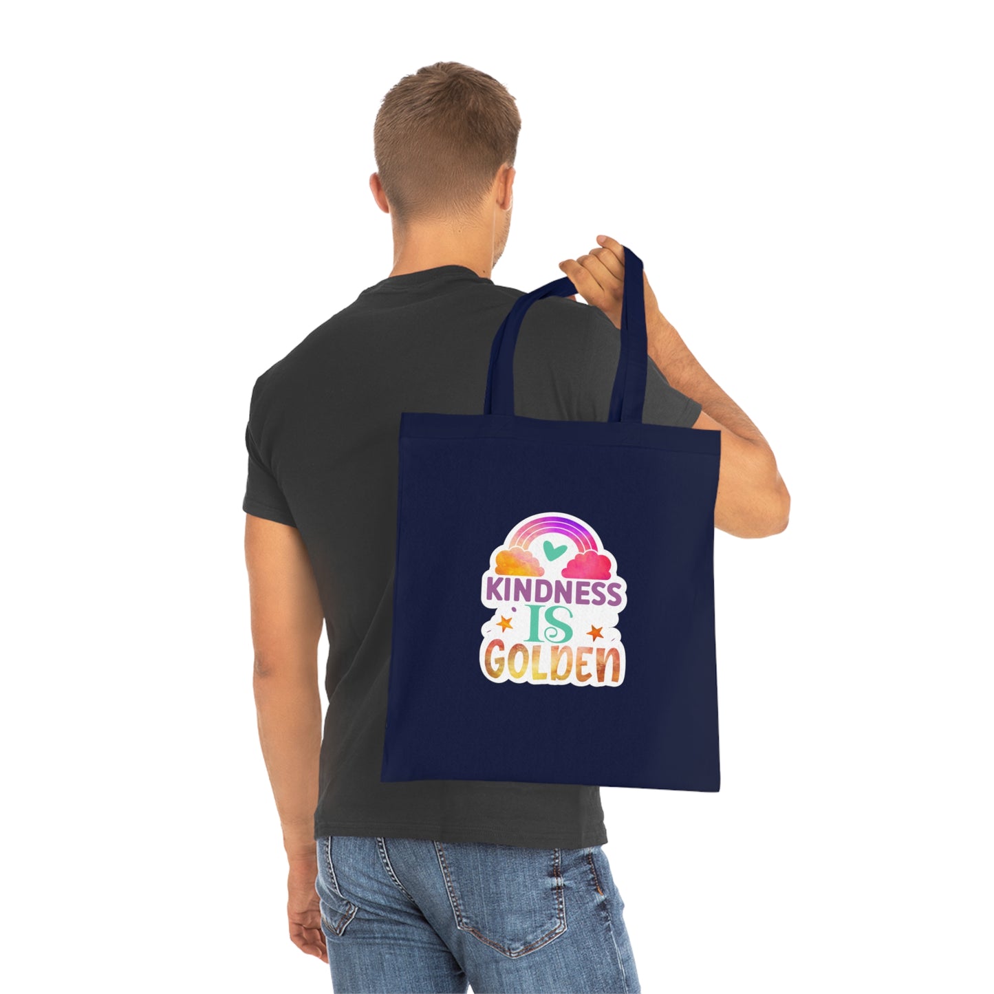 Kindness is Golden • Eco-Friendly Cotton Grocery Tote