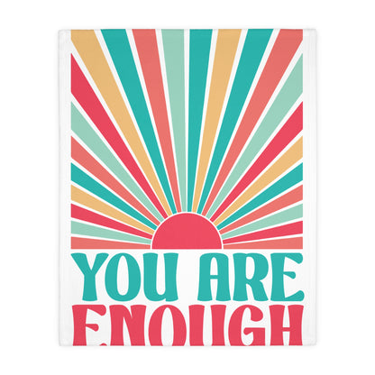 'You Are Enough' | Velveteen Throw Blanket