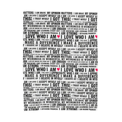 Daily Affirmations in Black & White | Plush Velveteen Blanket