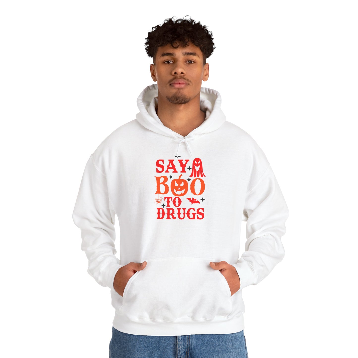 Halloween "Say Boo to Drugs" Graphic | Unisex Adult Hoodie