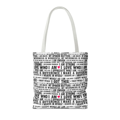 Daily Affirmations in Black & White | Eco-Friendly Tote Bag