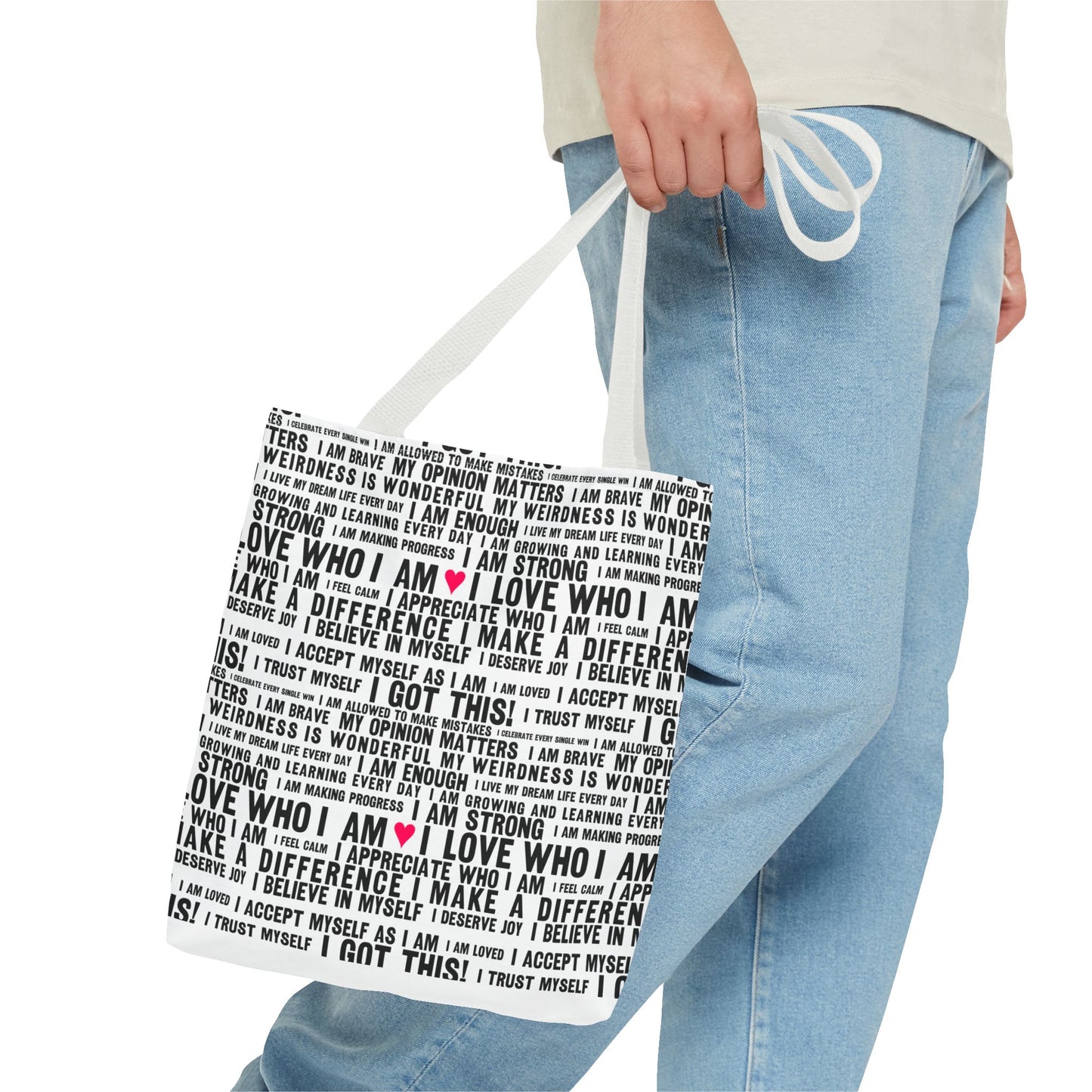 Daily Affirmations in Black & White | Eco-Friendly Tote Bag