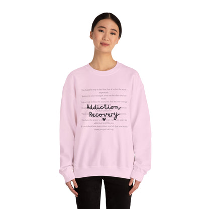Addiction Recovery Inspirational Message Crewneck • Unisex Crewneck Sweatshirt