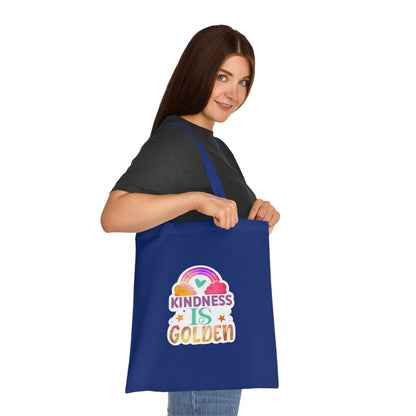 Kindness is Golden • Eco-Friendly Cotton Grocery Tote