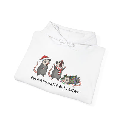 "Overstimulated But Festive" Christmas • Unisex Adult Hoodie