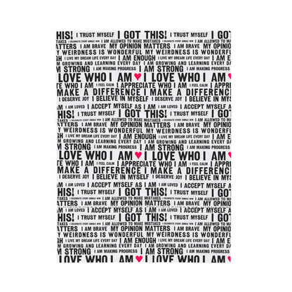 Daily Affirmations in Black & White | Plush Velveteen Blanket