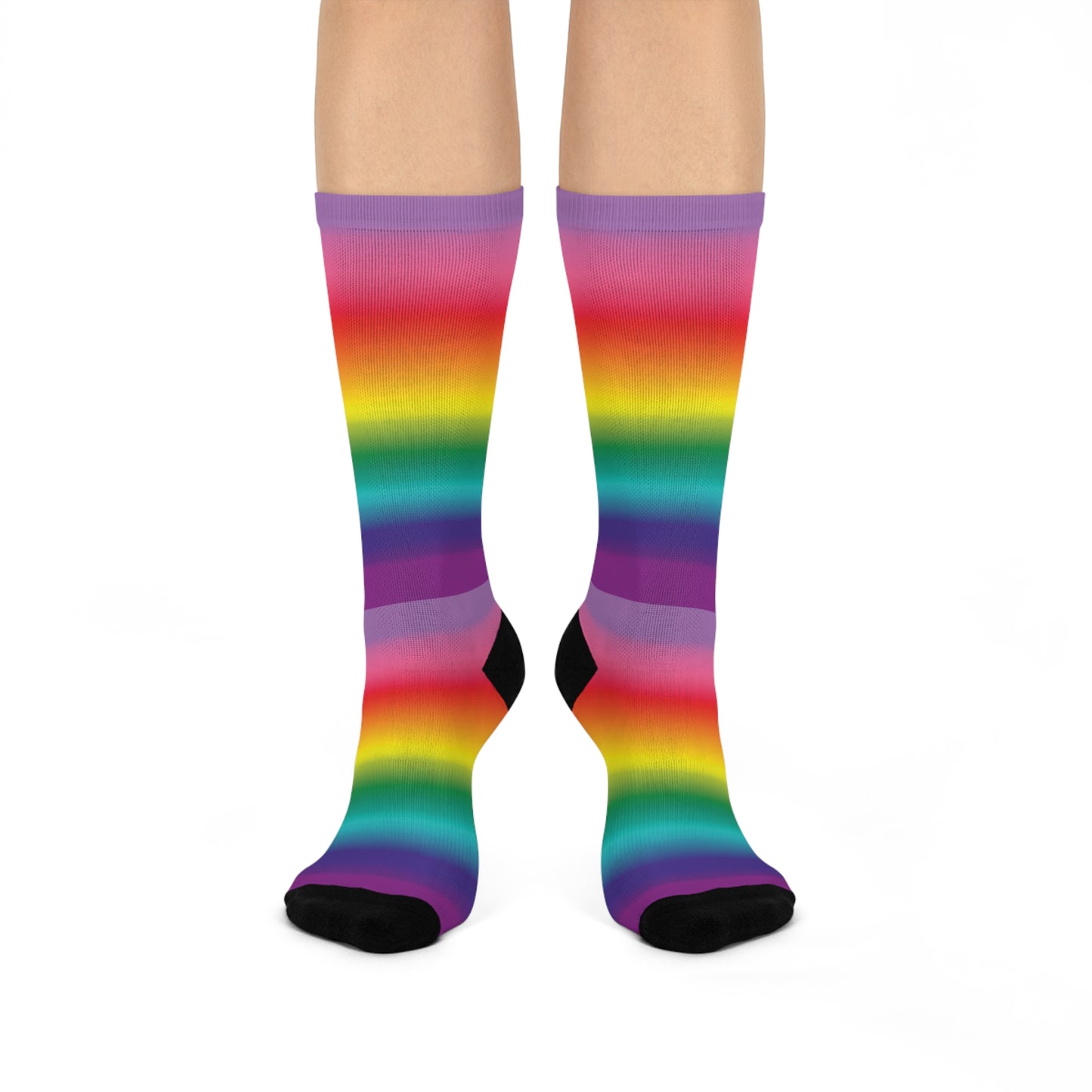 Colorful Rainbow Gradient • Cushioned One-Size Crew Socks
