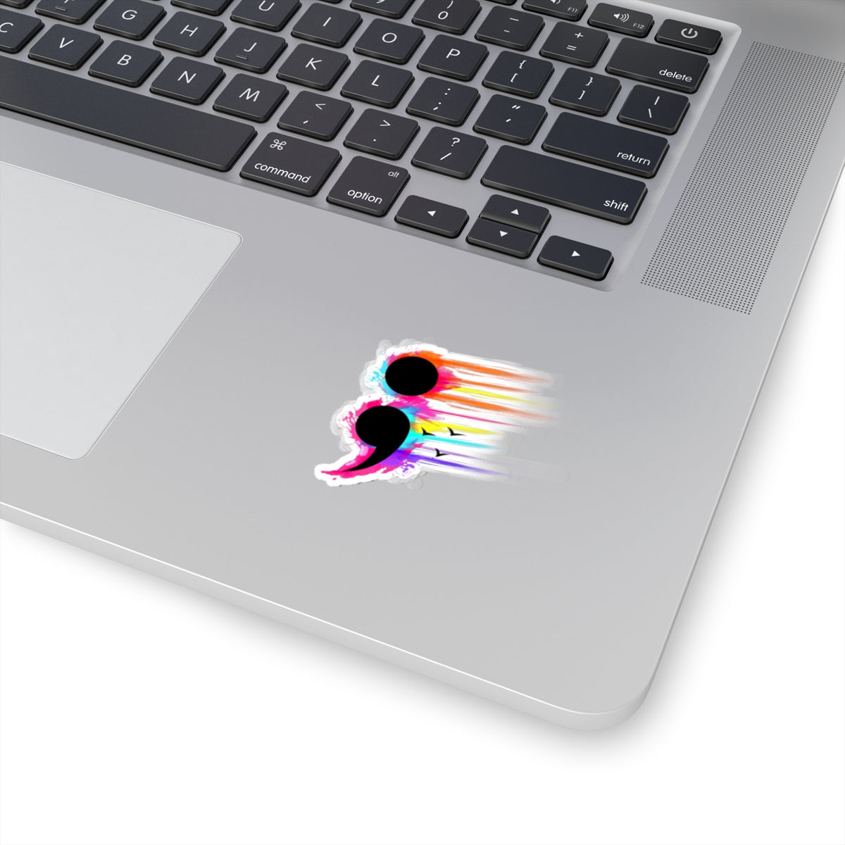 Vibrant Rainbow Semicolon | Kiss-Cut Sticker