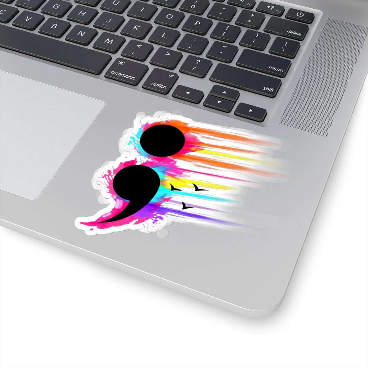 Vibrant Rainbow Semicolon | Kiss-Cut Sticker