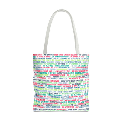 Daily Affirmations in Multi-Color | Eco-Friendly Tote Bag