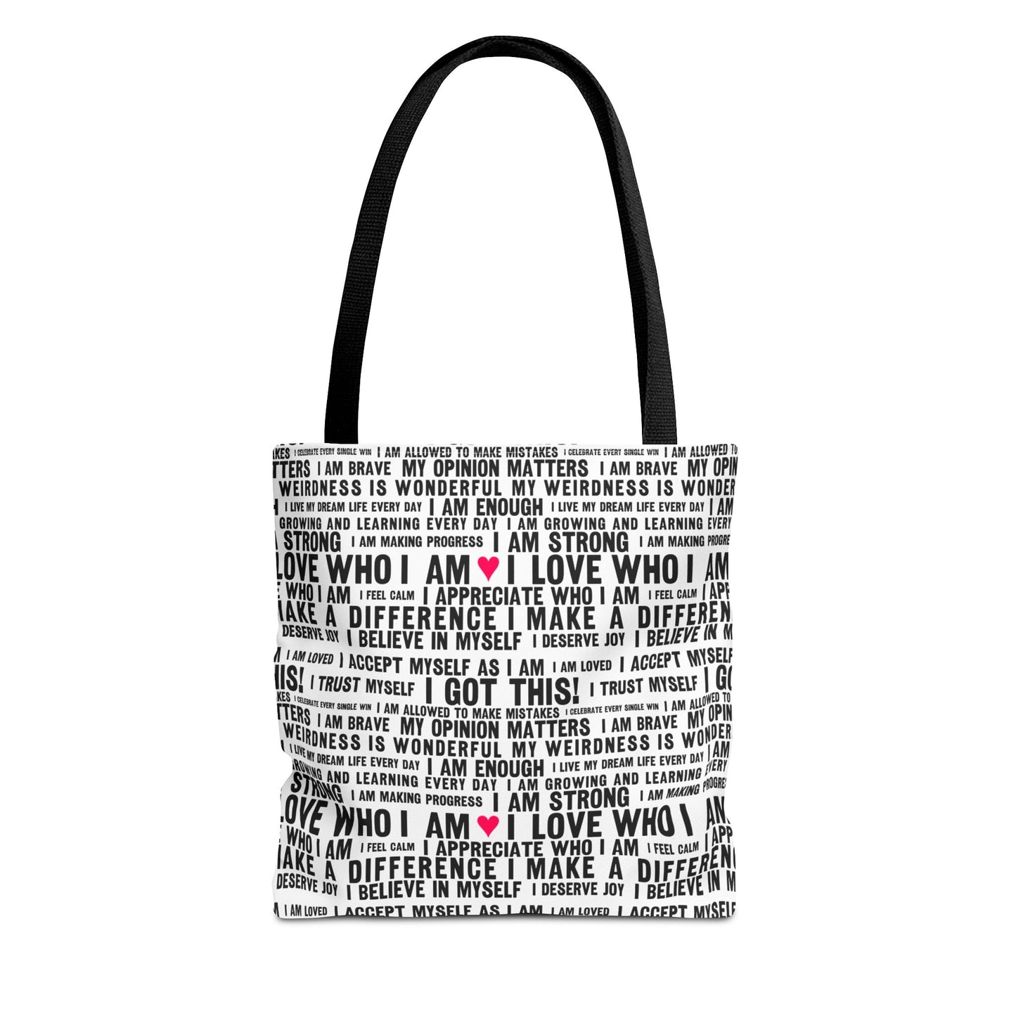 Daily Affirmations in Black & White | Eco-Friendly Tote Bag