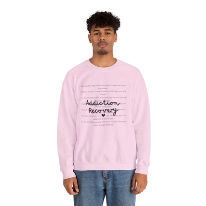 Addiction Recovery Inspirational Message Crewneck • Unisex Crewneck Sweatshirt