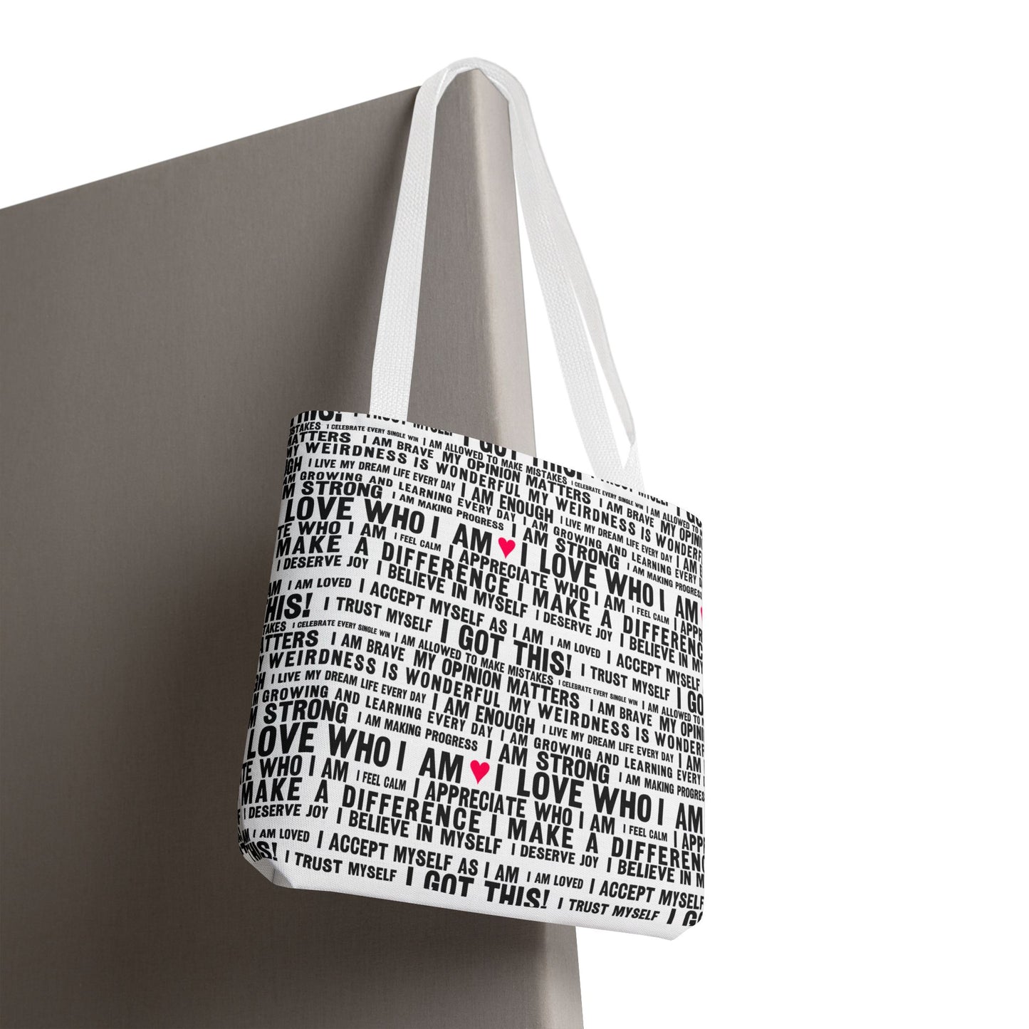 Daily Affirmations in Black & White | Eco-Friendly Tote Bag