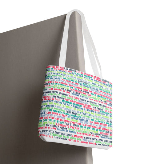 Daily Affirmations in Multi-Color | Eco-Friendly Tote Bag