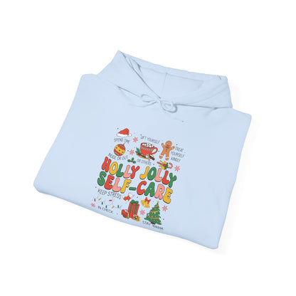 "Holly Jolly Self-Care" Christmas • Unisex Adult Hoodie
