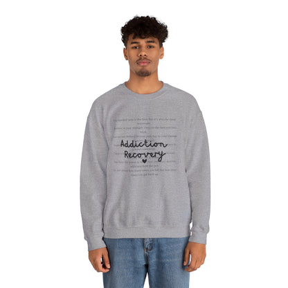 Addiction Recovery Inspirational Message Crewneck • Unisex Crewneck Sweatshirt